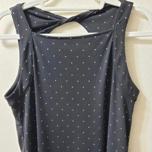 Banana Republic women's summer sweater in black with white dots, S.